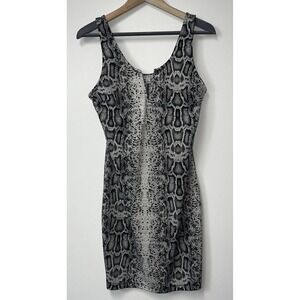 Haute Monde Snake Skin Sleeveless Bodycon Short Party Dress Large Mini Biker